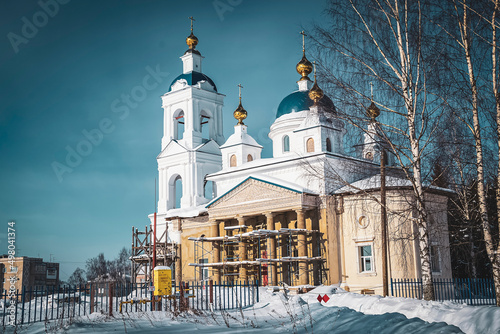 Fototapeta construction of a new orthodox church
