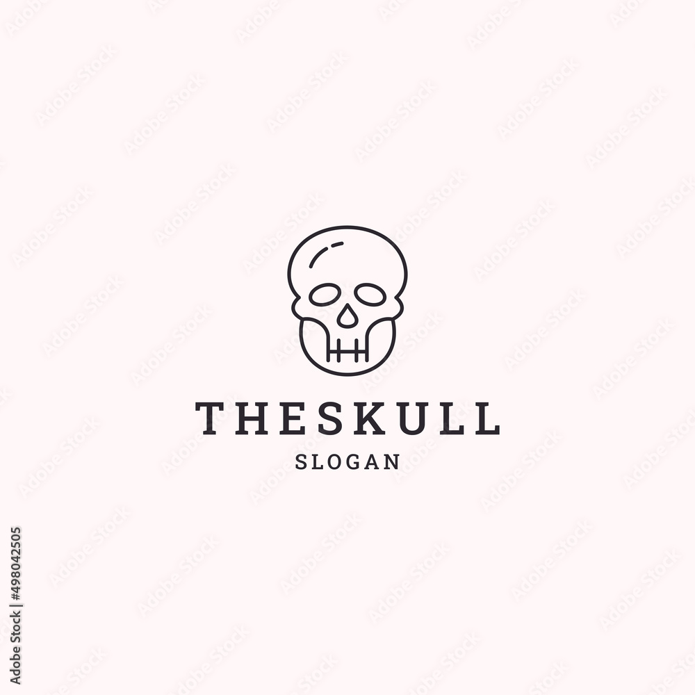 Skull logo icon flat design template 
