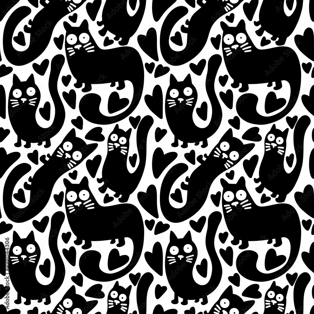 Animals seamless cats pattern for fabrics and textiles and packaging and gifts and cards and linens and kids Animals seamless cats pattern for fabrics and textiles and packaging and gifts and cards and linens and kids