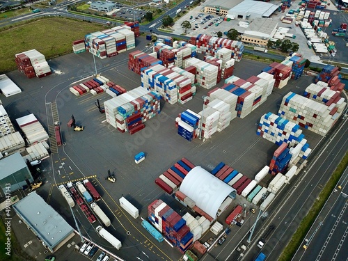 containers in a storage yard