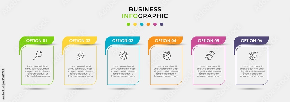 Vector Infographic thin line round design business template with icons and 6 options or steps. Can be used for process diagram, presentations, workflow layout, banner, flow chart, info graph Vector Infographic thin line round design business template with icons and 6 options or steps. Can be used for process diagram, presentations, workflow layout, banner, flow chart, info graph