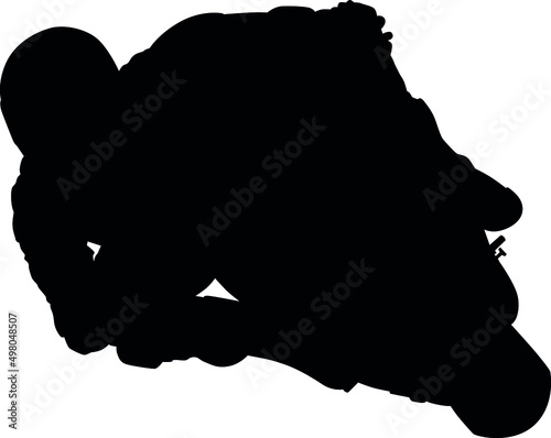 In the Drift Superbike racing motorcycle, Motorcycle cyclist, MotoGP Bike, British Superbike, Isle of Man TT, Moto2 motorcycle with the racer. silhouette