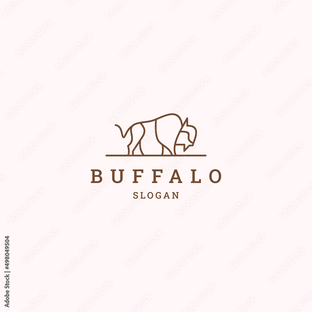 Buffalo logo icon design template vector illustration