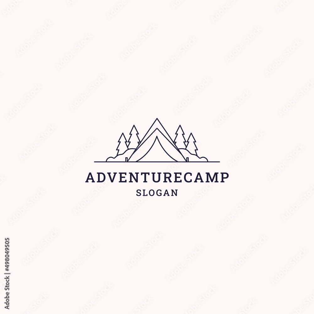 Adventure camp logo icon design template vector illustration