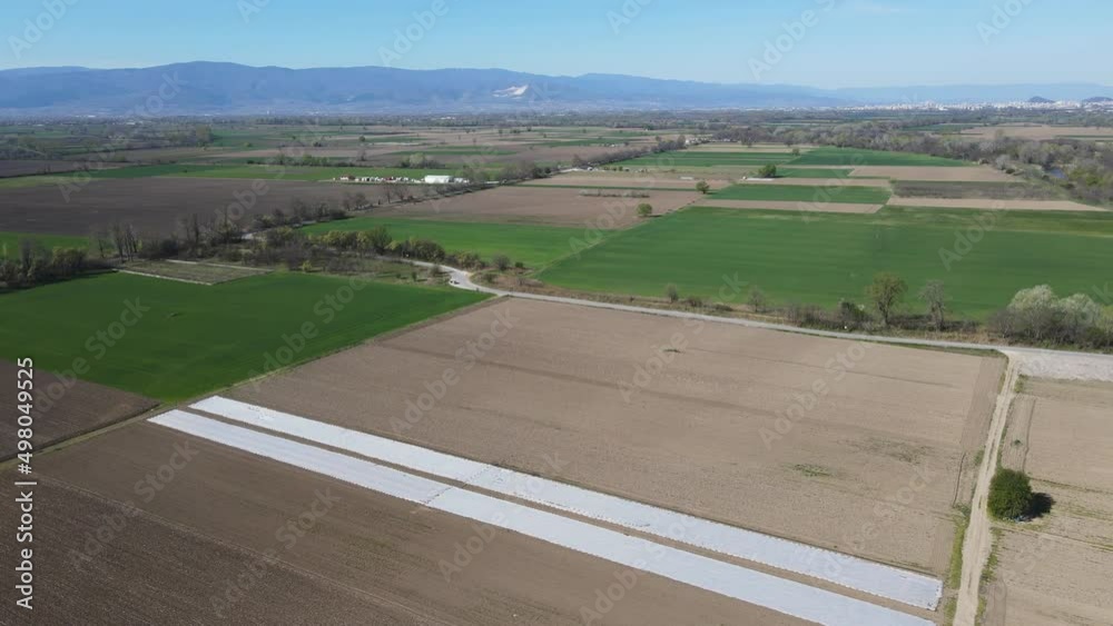 Aerial view of Upper Thracian Plain near city of Plovdiv, Plovdiv Region, Bulgaria Aerial view of Upper Thracian Plain near city of Plovdiv, Plovdiv Region, Bulgaria
