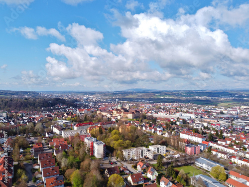 Fototapeta Naklejka Na Ścianę i Meble -  Weingarten, Deutschland: Luftige Aussicht auf die Stadt