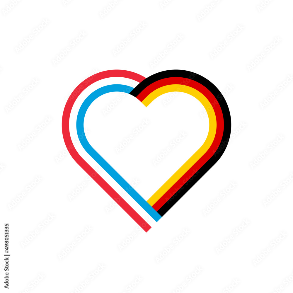 heart ribbon icon of luxembourg and germany flags. vector illustration isolated on white background heart ribbon icon of luxembourg and germany flags. vector illustration isolated on white background