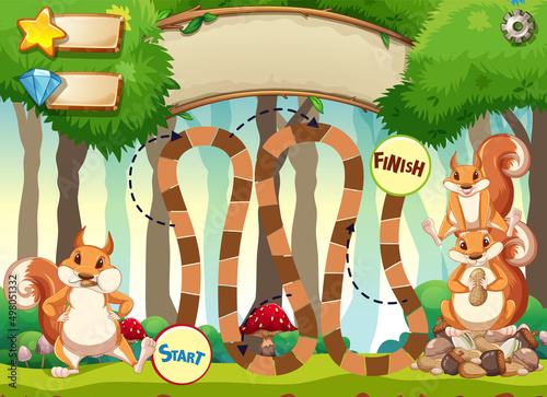Game design with squirrels in forest