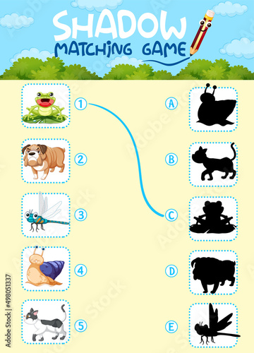 Shadow matching game template