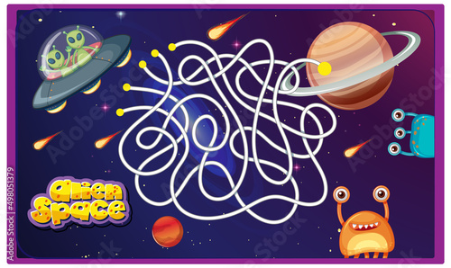 Game design with aliens in space background