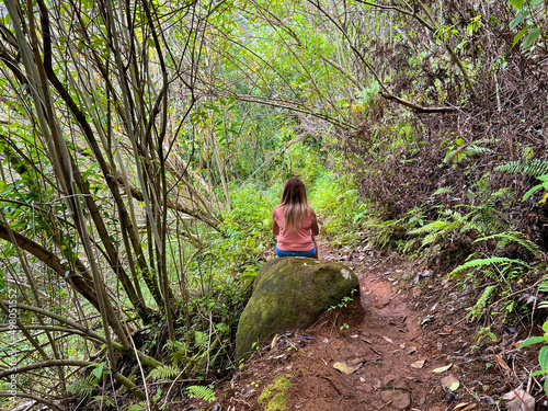 tropical forrest, alone woman, alone girl, calm, peace place