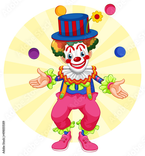 Colourful clown cartoon character