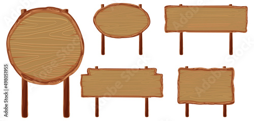Set of different wooden sign boards