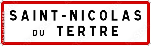 Panneau entrée ville agglomération Saint-Nicolas-du-Tertre / Town entrance sign Saint-Nicolas-du-Tertre