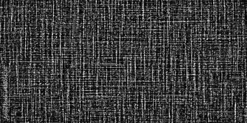 Grunge texture linen fabric. Vector illustration.  monochrome background of rough canvas