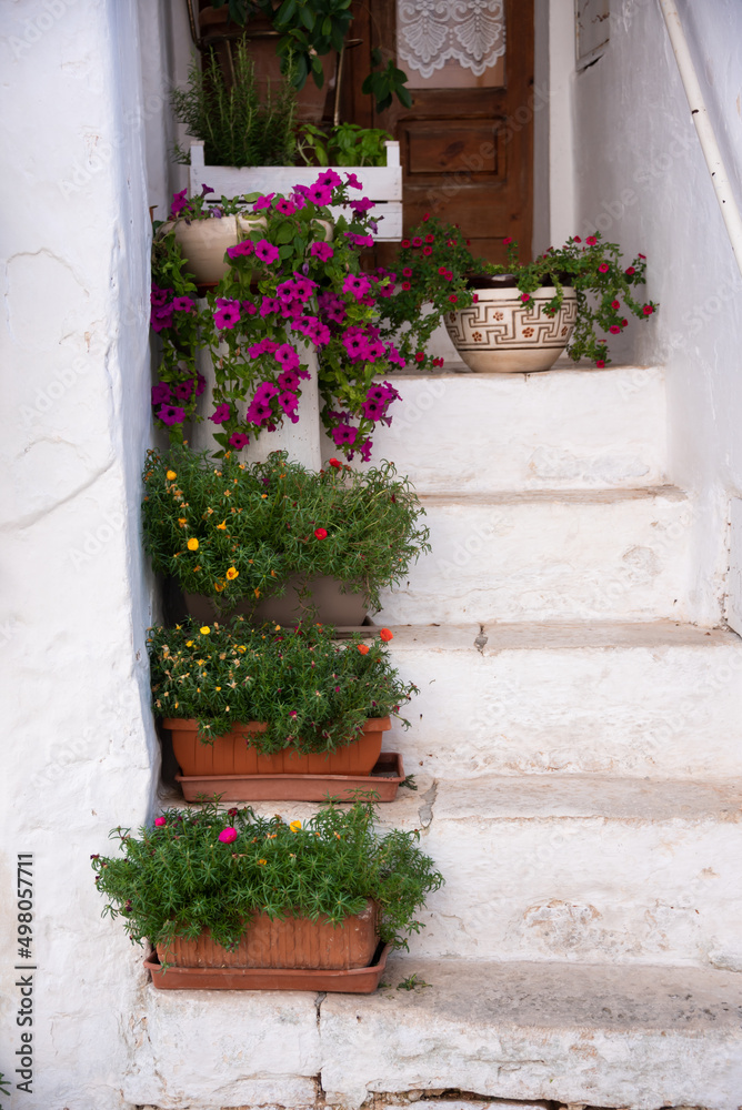 Fototapeta premium Alberobello town in Italy, famous for its hictoric trullo houses