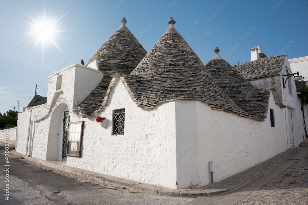 Alberobello town in Italy, famous for its hictoric trullo houses Alberobello town in Italy, famous for its hictoric trullo houses