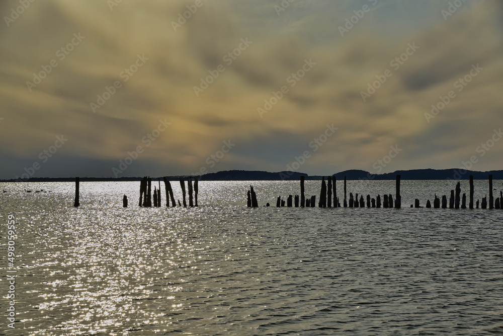 Obraz premium Abendhimmel über dem Jasmunder Bodden