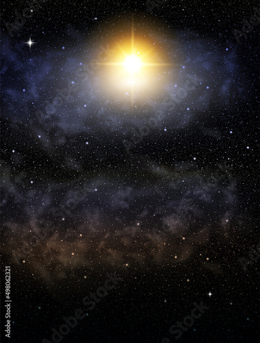 Starry sky background.  Highly realistic illustration.