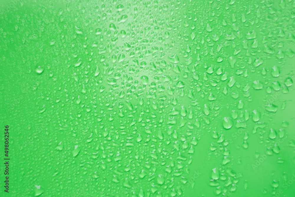 Water drops on green background. Water drops on green background.
