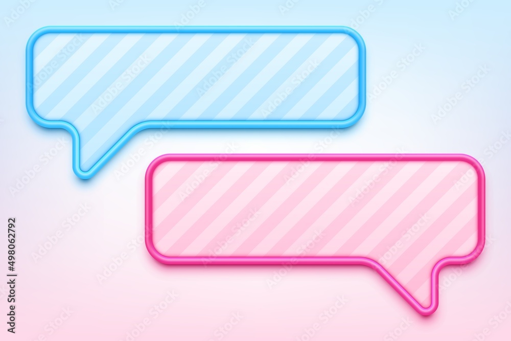 Glossy blue and pink banners. Isolated message bubbles icons. Vector illustration Glossy blue and pink banners. Isolated message bubbles icons. Vector illustration
