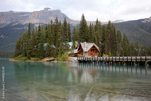  Hotel on the shores of Emerald Lake, Alberta, Canada
