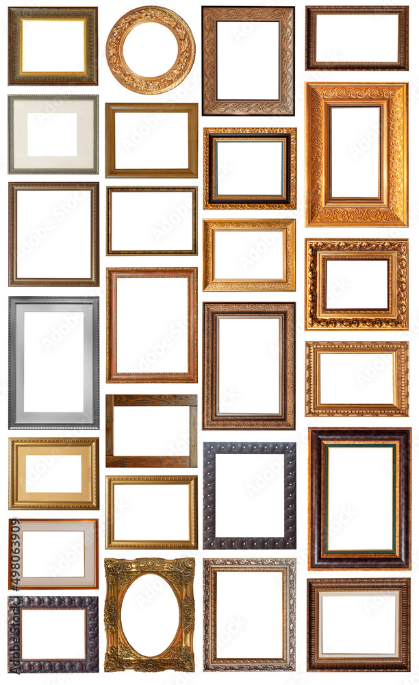 set of picture frames isolated on white background set of picture frames isolated on white background