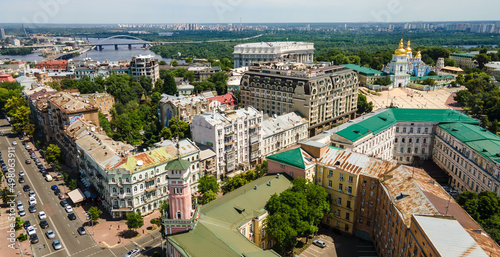 Kiev the capital of Ukraine from a bird's eye view shooting with a drone summer