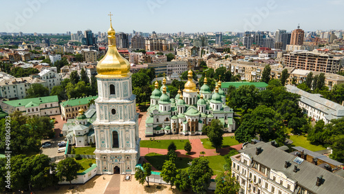 St. Sophia's Cathedral Kiev from the height of St. Sophia's Square cityscape