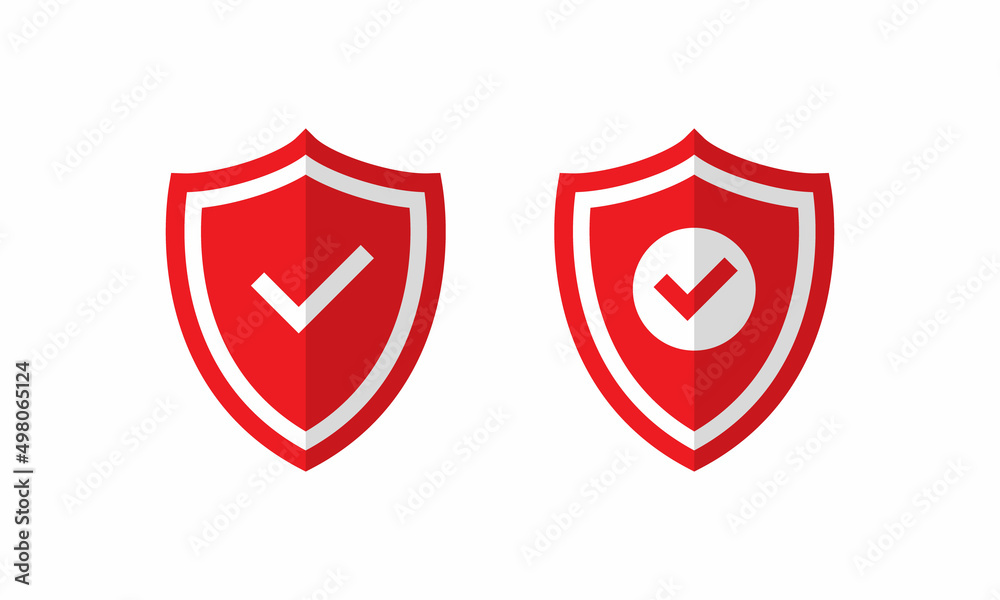 Shield with Check Mark Icon Vector in Flat Style Shield with Check Mark Icon Vector in Flat Style