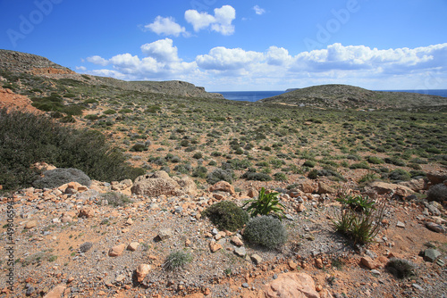 Obraz na płótnie Stones and xerothermic grassland in Kyriamadia Natural Park (northeastern part of Crete) w salonie