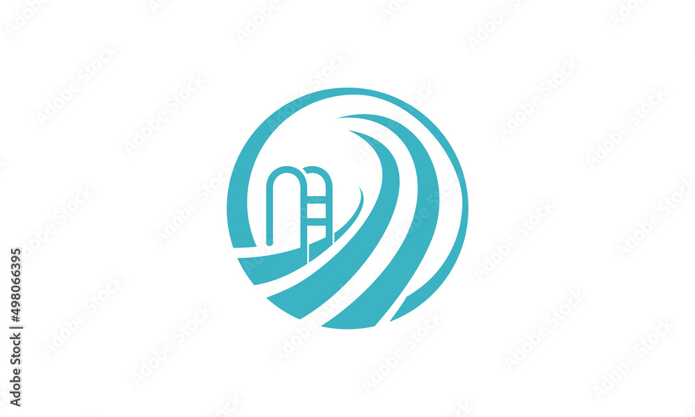 swimming pool vector logo with simple icon Abstract template blue swimming pool vector logo with simple icon Abstract template blue