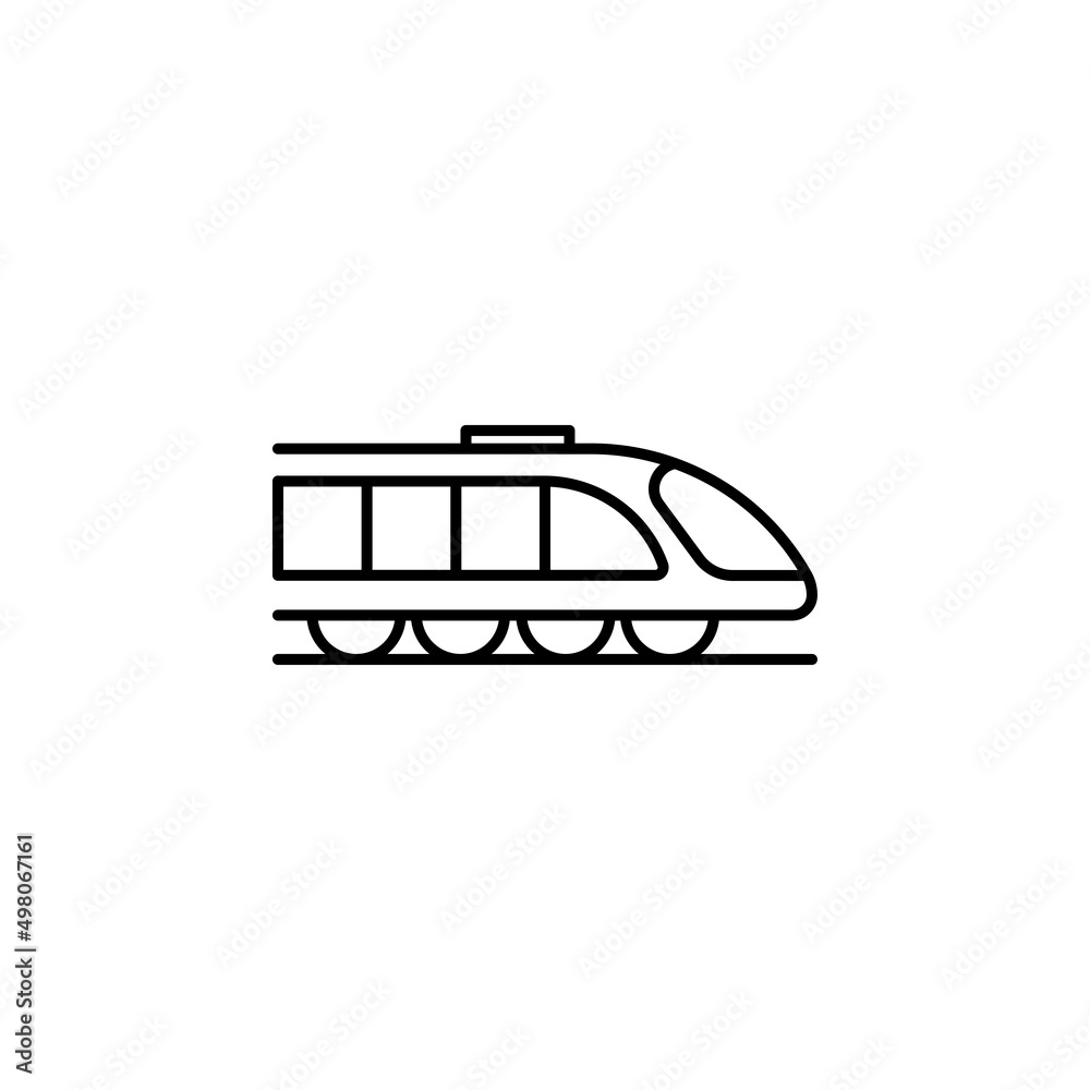 speed train icon black outline vector illustration Stock Vector | Adobe ...