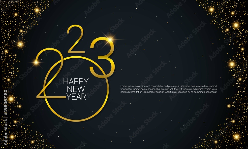 2023 Happy New Year Vector Background. Greeting Card, Banner, Poster.