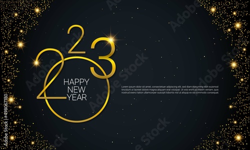2023 Happy New Year Vector Background. Greeting Card, Banner, Poster.