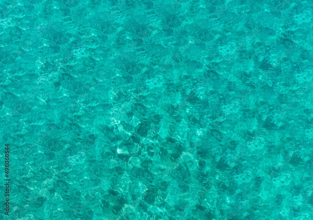 Fototapeta premium abstraction, ripples on turquoise water background, space for text