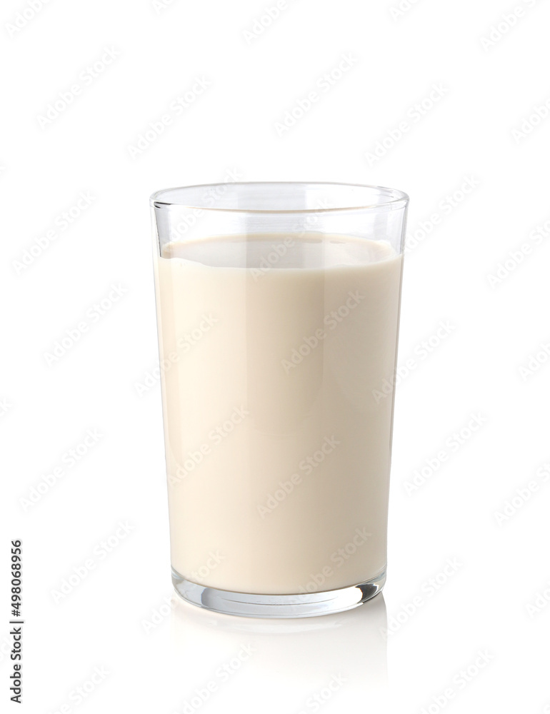 Soya milk in glass isolated on white background. Soya milk in glass isolated on white background.