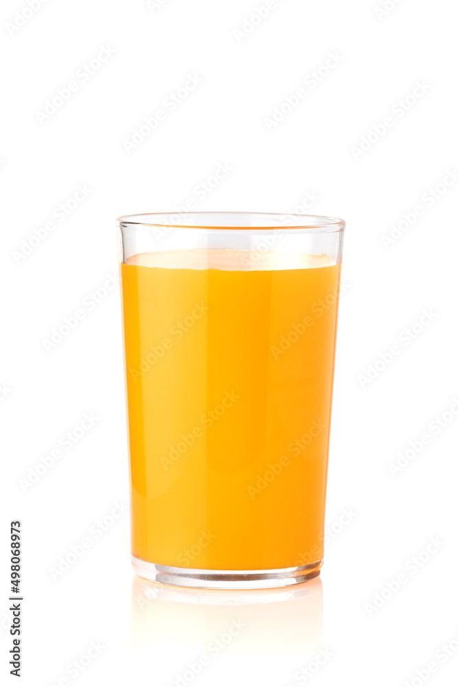 Fresh orange juice in glass isolated on white background. Fresh orange juice in glass isolated on white background.