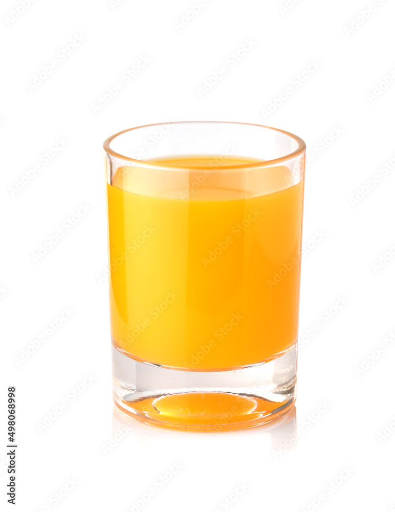 Fresh orange juice in glass isolated on white background. Fresh orange juice in glass isolated on white background.