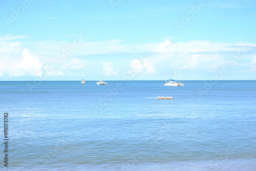 Beautiful scene of seascape, Sunny day, the natural landscape of gorgeous tropical beaches and the sea