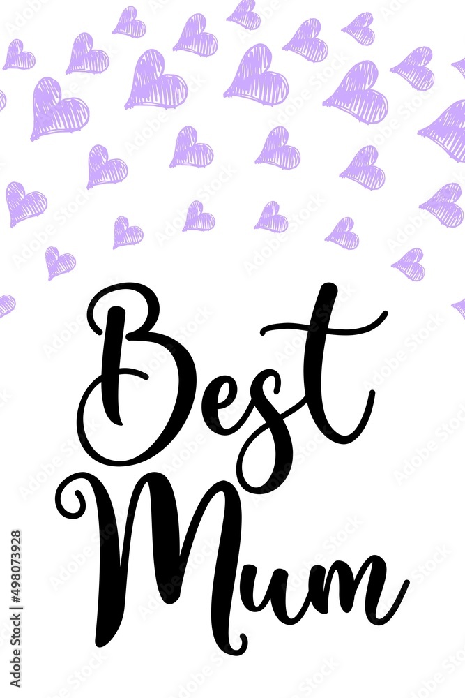 Happy Mother's Day Heart-Typocraphic illustration vector Calligraphy Background, celebration card,printable, ornaments celebrations, gift card invitation