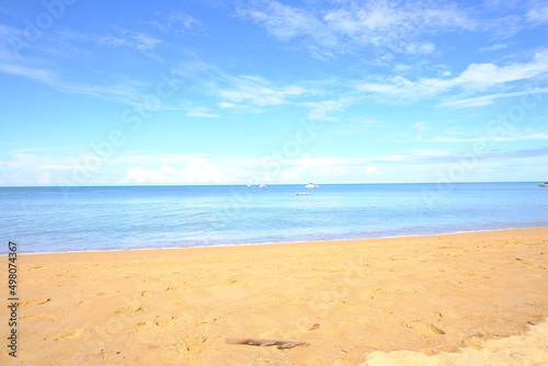 Beautiful beach with sky and sunshine and sea view