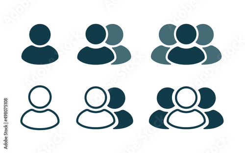 Group people icon set in trendy flat style. Persons symbol infographics website design, logo, app, UI isolated. Human pictogram.