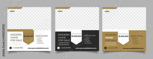Flat real estate instagram post templates	