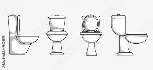 Modern bathroom interior  toilet . Vector flat illustration.