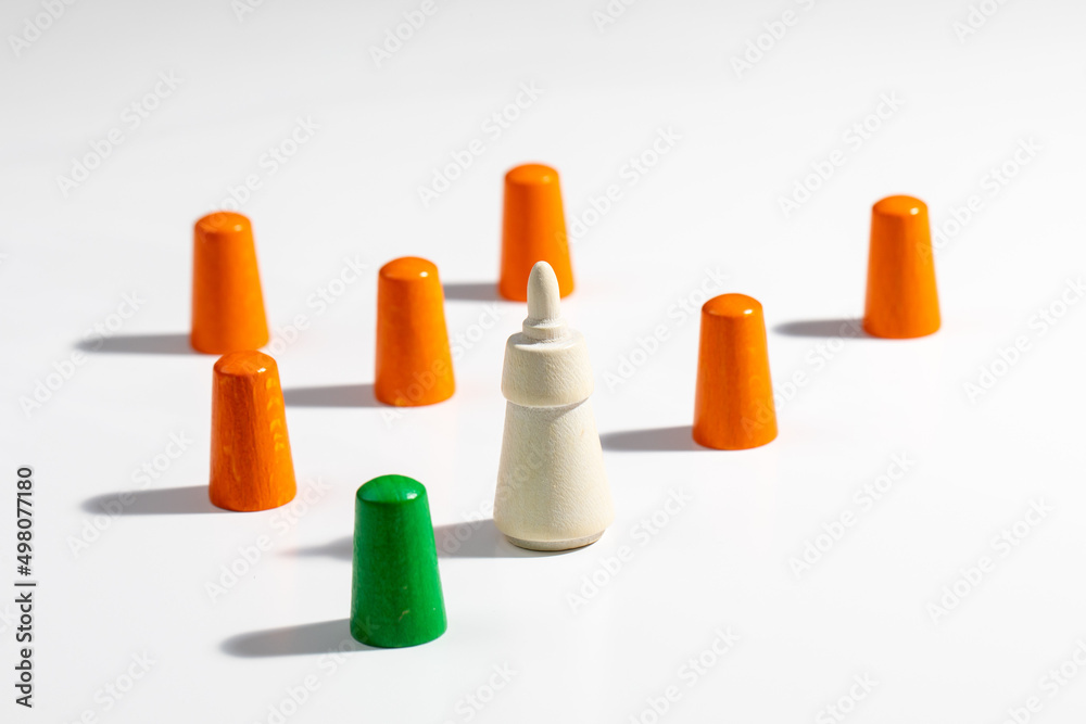 New Hire - Wooden figures of people. A group of people, New staff joining discussion, cooperation, cooperation and leadership. Selective focus New Hire - Wooden figures of people. A group of people, New staff joining discussion, cooperation, cooperation and leadership. Selective focus
