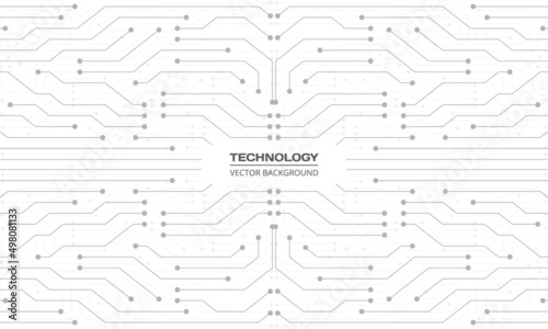 Abstract circuit board digital technology futuristic white concept background. Electronic hi tech motherboard concept. White technologies background. Vector illustration