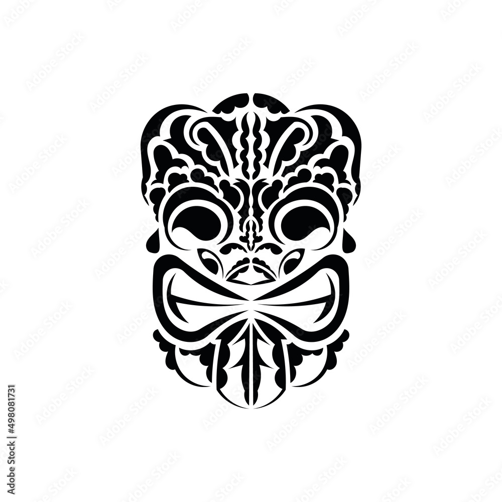 The face of a viking or orc. Traditional totem symbol. Simple style. Vector illustration isolated on white background.