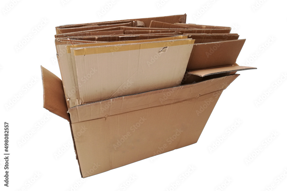 old cardboard box isolate on white background. old cardboard box isolate on white background.
