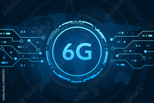 concept of technology 6G mobile network , New generation telecommunication , high-speed mobile Internet,	
